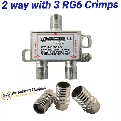 $11.57 • Buy  Tv  Antenna Splitter Industry Standard Quality 2 Way F Type Including 3 X RG6 F