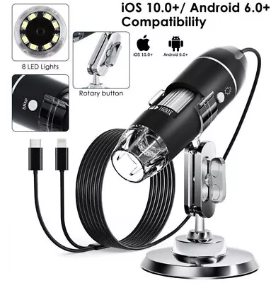 Digital Microscope 1600X USB Coin Microscope 8 LED Magnifier Soldering Camera • $22.76