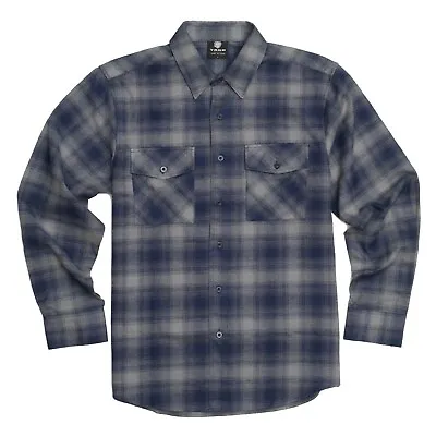 YAGO Men's Casual Plaid Flannel Long Sleeve Button Up Shirt Navy/A2 (S-5XL)  • $29.99