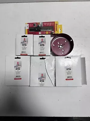 ITM MORSE Bi-Metal Hole Saws & Starrett Arbor Pilot Drill - 7pc Lot 3 1/2”  5” • $49.99