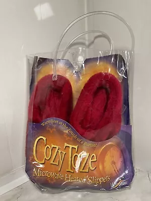 Cozy Toze Slippers Microwaveable Insoles Red Zip Close Circulation Size 3-5 • £11.60