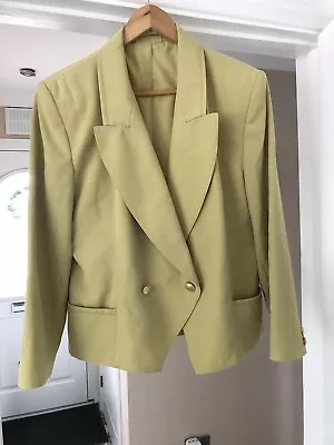 Jaques Vert Acid Green Wool Blend  Blazer Size 14 • £6