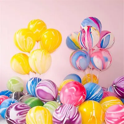 Marble Balloons 12  Agate Helium Tie Dye Balons Birthday Baby Shower Decor UK • £1.65