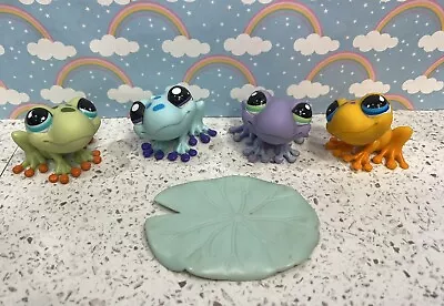 Littlest Pet Shop LPS Authentic Frog & Lilypad Bundle ~ #805 #806 #1424 #1916 • £9.99