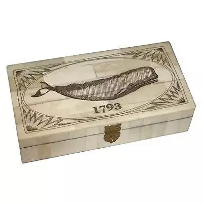 Whale 1793 Scrimshaw Bone Trinket Jewelry Box Antique Reproduction • $24.99