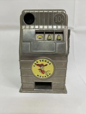 $37.43 • Buy Vintage Toy Slot MachinesMetal   Las Vegas 10 Cent One Arm Bandit