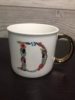 Opalhouse Monogram Initial Coffee Mug Floral Letter Gold Handle Choose Yours! • $16