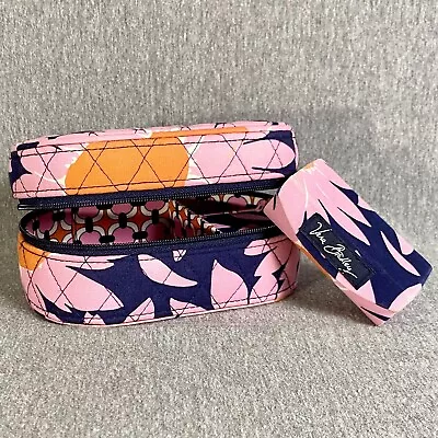 Vera Bradley “Loves Me” Oval Travel Zip Around Jewelry Case & Lipstick Case • $17.95