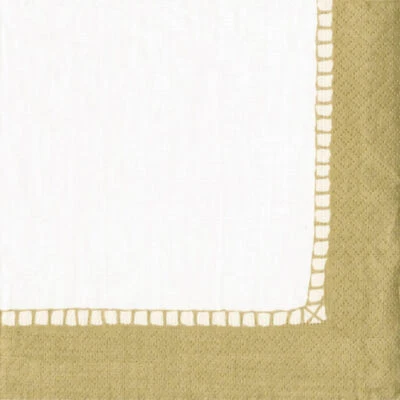 £5.14 • Buy Gold Linen Border Christmas Caspari Paper Table Napkins 20 Pack 33 Cm Sq 3 Ply