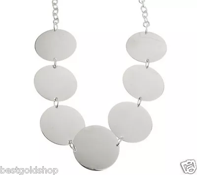 QVC Steel By Design 18  Bold All Polished Disc Chain Necklace J156251 • $22.93