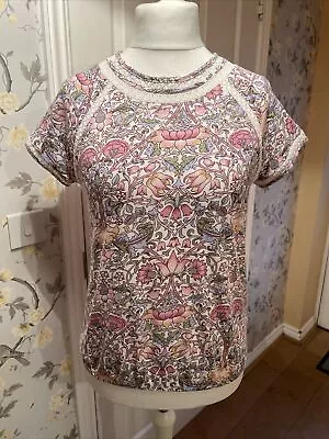 Next X Morris & Co Multi Floral T Shirt Top Size 10 Lodden William Morris Lace • £14.99