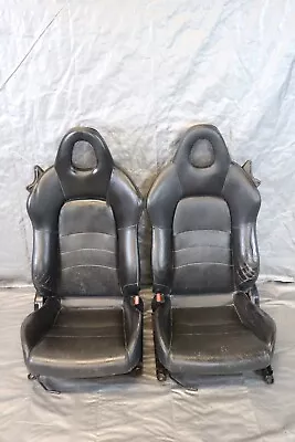 2001 Honda S2000 Ap1 F20c Oem Black Leather Driver Passenger Seats #3358 • $349.99