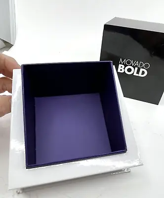EMPTY Movado BOLD Watch -Presentation Box-Purple Lining Pre-Owned- Minor Wear • $18.95