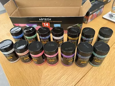 Arteza Glitter Acrylic Paint Set 14 X 60ml ARTZ-4436 • £24.99