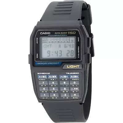 Casio Men's Digital Watch Databank World Time Grey Dial Resin Strap DBC-150-1Q • $111.11