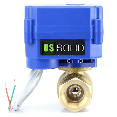 U.S. Solid 1  NPT Motorized Ball Valve N/C 9V 12V 24V AC/DC 2-Wire Brass • $45.99