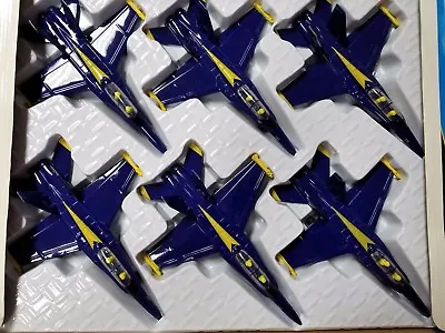 Set Of 6: 9.5  X-Planes US Navy F-18 Hornet Blue Angel Jet Diecast Toy Authentic • $52.98