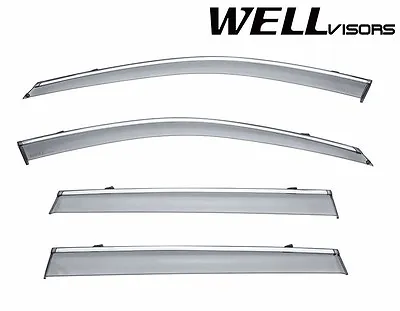 For 16-21 Volvo XC90 WellVisors CHROME TRIM Side Window Visors Deflectors • $87.99