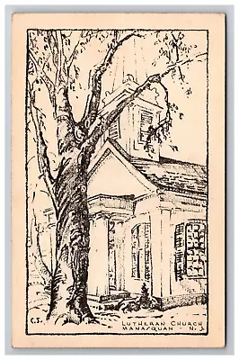 Vintage Postcard - Artist Sketch Lutheran Church Manasquan New Jersey • $9.99