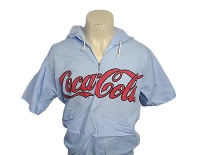 Vtg Coca Cola 70's Promo Hooded Shirt Windbreaker XL RARE Coke Classic Icon • $18.99