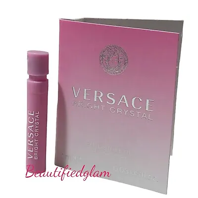 VERSACE BRIGHT CRYSTAL EDT For Women 0.03 Oz CARDED SAMPLE VIAL NEW • $7.99
