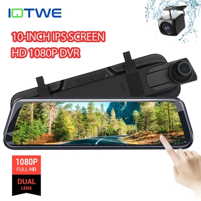 $59.99 • Buy IOTWE 1080P Dash Cam Rearview Mirror Car DVR Dual Camera  Full HD Video Recorder