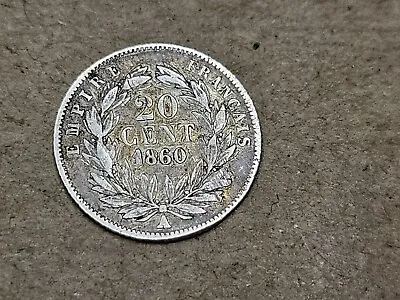 🇫🇷 France 20 Centimes 1860 A   KM-778.1 Silver 0.900 Coin 020424-5 • $8.99