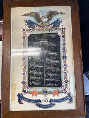 Antique Civil War Soldier History Honor Discharge Poster John Claybaugh PA 205th • $199.99