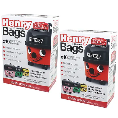 Numatic HENRY Bags X 20 HETTY HEPA FLO HEPAFLO Vacuum Cloth Hoover Bag Genuine  • £25.86