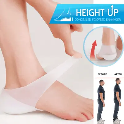 $7.99 • Buy Concealed Footbed Enhancers Invisible Height Increase Silicone Insoles Pads 