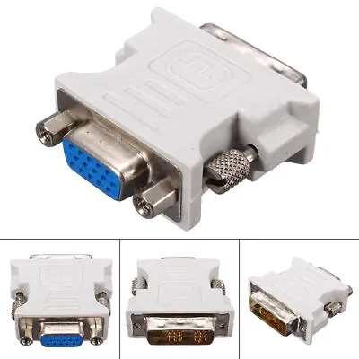 $7.79 • Buy DVI-D 18+1Pin Dual Link Male To VGA 15 Pin Female Plug Adapter For PC Laptop T-