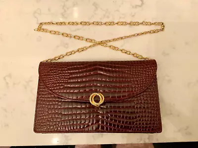 Vintage Frizzoni Firenzi Red Evening Purse Bag Leather Faux Alligator  Italy • $29