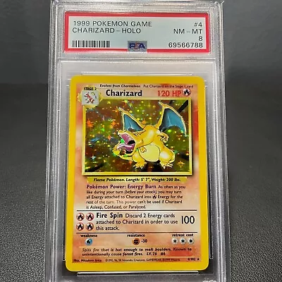 $550 • Buy Pokemon Base Set Charizard Holo PSA 8 4/102