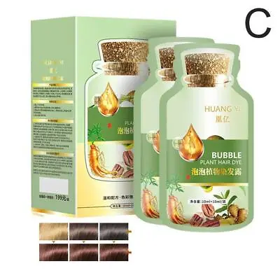 Natural Plant Hair Dye New Botanical Bubble Hair Dye 20ml X 10 Packs Shampoo UK • £9.99