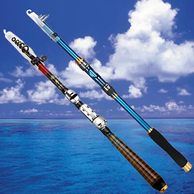 Professional 2.1M Carbon Fiber Telescopic Fishing Rod Travel Spinning Rod Pole • $13.99