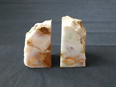 £35.34 • Buy Pair Of Heavy Precious Stone Geode Bookends Possibly Agate Marble Or Onyx
