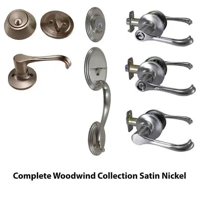 Complete Woodwind Series Lever Satin Nickel US15 Locks Door Hardware • $8.05