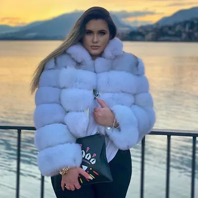 Women Winter Warm Real Fox Fur Coat Thick Overcoat Jackets Crop Short Outwear • £289.80