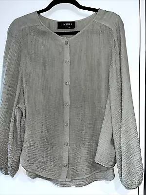 Decjuba - Lng Slvd Khaki Blouse Size 14/16 EXC • $27