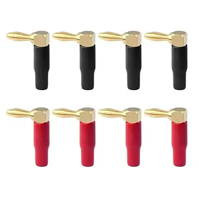 Banana Plugs 90 Degree Speaker Connectors Plugs Right Angle Gold Plated • £19.99