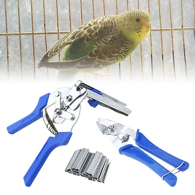 Blue Fencing Plier + 600X Hog Ring M Clips For Mesh Cage Wire Aviary Netting • £19.56