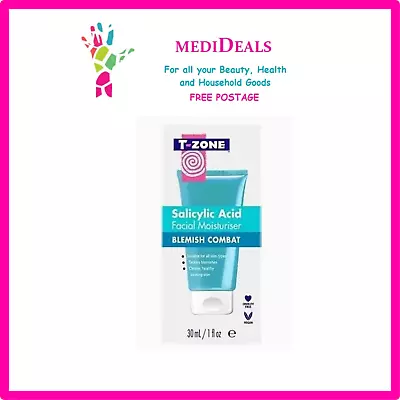 T-Zone Salicylic Acid Facial Moisturiser Blemish Combat  30ml • £6.95