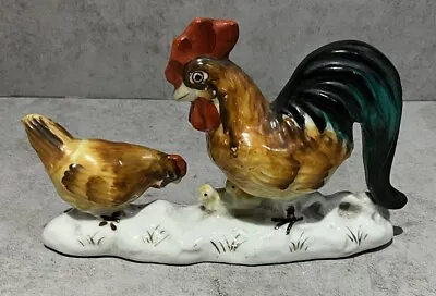 Vintage Rooster Hen & Chicks Figurine Occupied Japan • $10