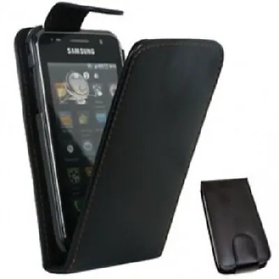 Leather Flip Case Card Slots For Samsung Galaxy Ace GT-S5830 / GT-S5830i -BLACK • £3.49