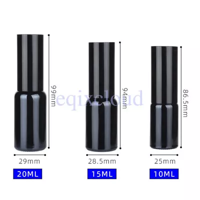 5ml 10ml 30ml 50ml 100ml Empty BLACK Glass Mist Pump Spray Bottles Cosmetics • £31.78