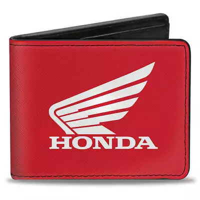 Honda Motorcycle Logo Red Vegan Leather Men's Bi-Fold Wallet Official Licensed • $21.99