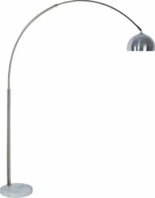 81  Tall Steel Adjustable Arch Arching Floor Lamp With Marble Base & Metal Shade • $155