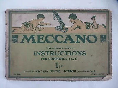 Early Vintage Meccano Manual Instructions No. 19A 1919    4 • £2.99