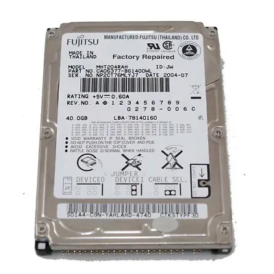 40GB IDE 2.5  5400RPM (8MB Cache)  HDD • £20