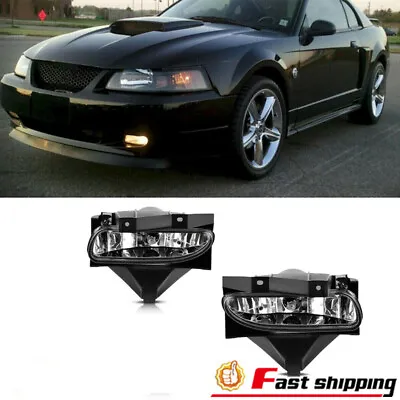 $25.03 • Buy Pair Bumper Fog Lights 1999-2004 For Ford Mustang Clear Lens Replacement Lamps
